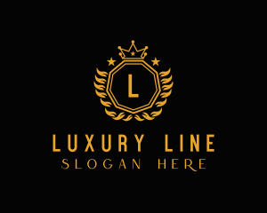 Golden Luxury Crown logo design