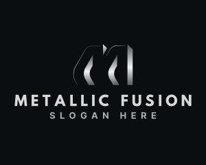 Industrial Metal Gradient Letter M logo design