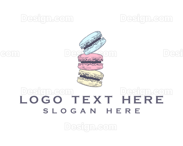 Sweet Macaron Dessert Logo