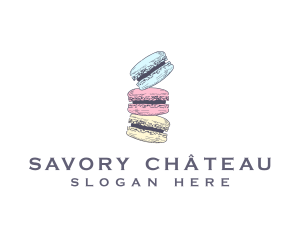 Sweet Macaron Dessert logo design