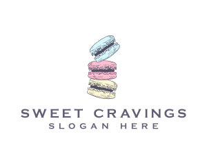 Sweet Macaron Dessert logo design