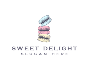 Sweet Macaron Dessert logo design