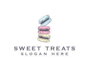 Sweet Macaron Dessert logo design