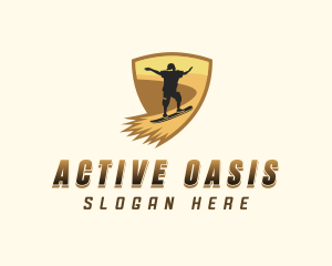 Adventure Sandboarding Man logo design