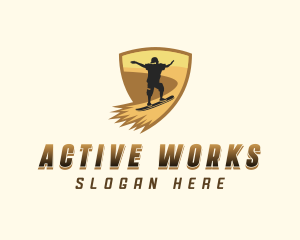 Adventure Sandboarding Man logo design