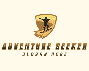 Adventure Sandboarding Man logo design