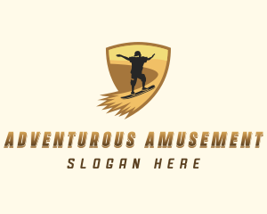 Adventure Sandboarding Man logo design