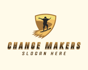 Adventure Sandboarding Man logo design