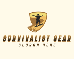 Adventure Sandboarding Man logo design