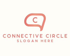 Pink Social App Letter logo