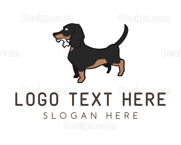 Dachshund Chewing Bone Logo