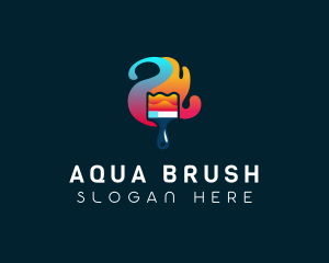 Modern Art Paintbrush logo design