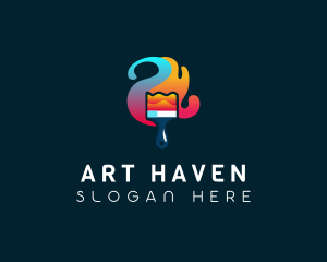 Modern Art Paintbrush logo design