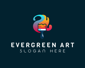 Modern Art Paintbrush logo design