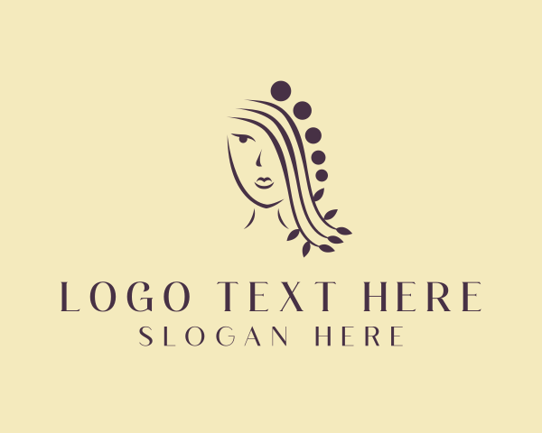 Hair Leaves Lady  logo