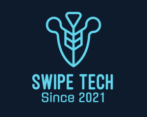 Blue Tech Shield logo design