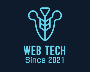 Blue Tech Shield logo design