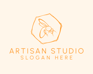 Hexagon Bee Farm logo design