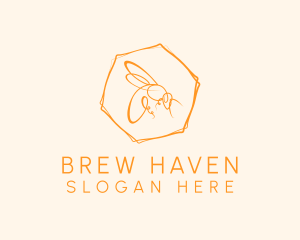 Hexagon Bee Farm logo design