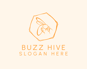 Hexagon Bee Farm logo design