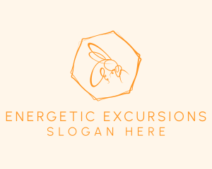 Hexagon Bee Farm logo design