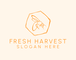 Hexagon Bee Farm logo design