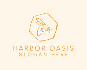 Hexagon Bee Farm logo design