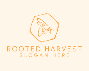 Hexagon Bee Farm logo design