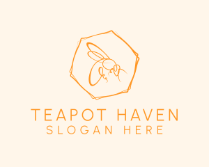 Hexagon Bee Farm logo design