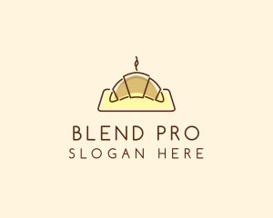 Minimalist Hot Croissant logo design