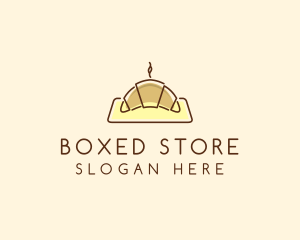 Minimalist Hot Croissant logo design