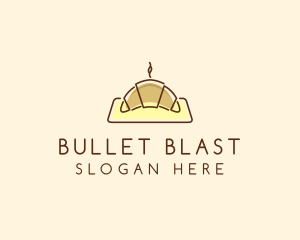 Minimalist Hot Croissant logo design