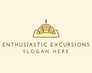 Minimalist Hot Croissant logo design