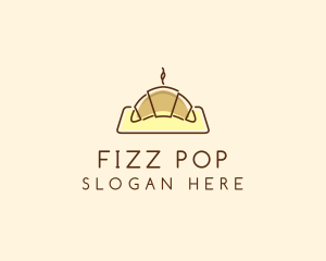 Minimalist Hot Croissant logo design