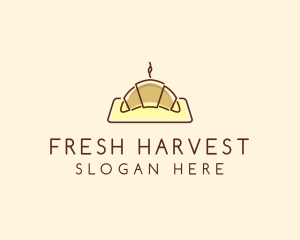 Minimalist Hot Croissant logo design