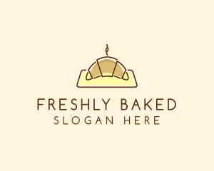 Minimalist Hot Croissant logo design