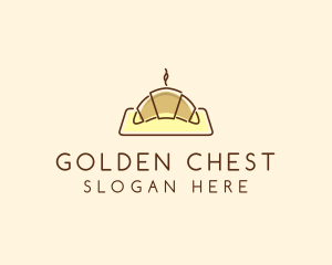 Minimalist Hot Croissant logo design