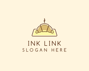 Minimalist Hot Croissant logo design