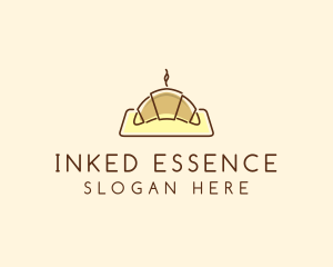 Minimalist Hot Croissant logo design