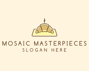 Minimalist Hot Croissant logo design