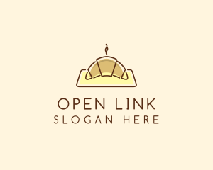 Minimalist Hot Croissant logo design