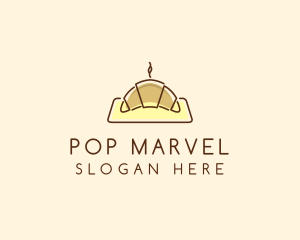 Minimalist Hot Croissant logo design