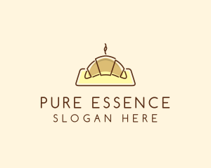 Minimalist Hot Croissant logo design