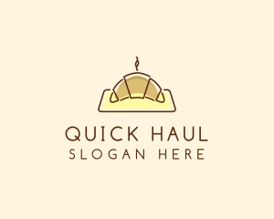 Minimalist Hot Croissant logo design