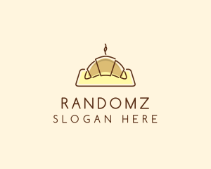 Minimalist Hot Croissant logo design