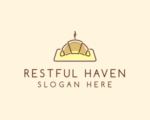 Minimalist Hot Croissant logo design