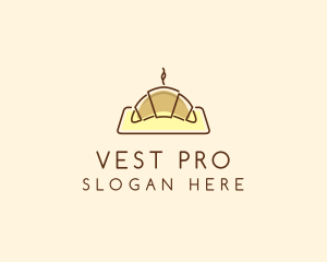 Minimalist Hot Croissant logo design