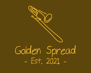 Golden Trumpet Monoline  logo design