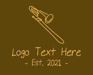 Trumpet - Golden Trumpet Monoline logo design