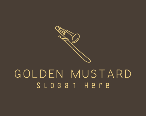 Golden Trumpet Monoline  logo design